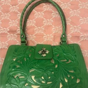Green Floral Shoulder Bag